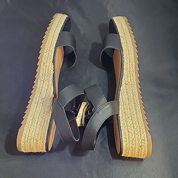 BRAND NEW A.N.A NEW APPROACH ADJUSTABLE BUCKLE ANKLE ONE BAND WEDGE SAND… - Picture 13 of 15